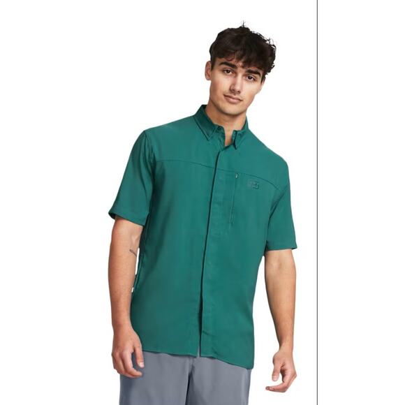 Under Armour Short-Sleeve Button-Down Shirt for Men Large - Picture 1 of 3